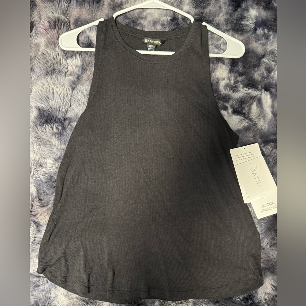 Athleta Black Ribbed Tank Top